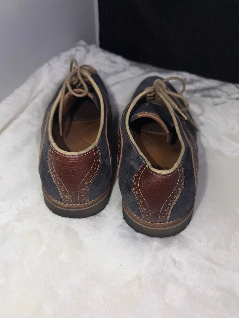 Joseph Abboud Suede & Leather Oxford Dress Shoes Blue Brown Men’s Size 10.5